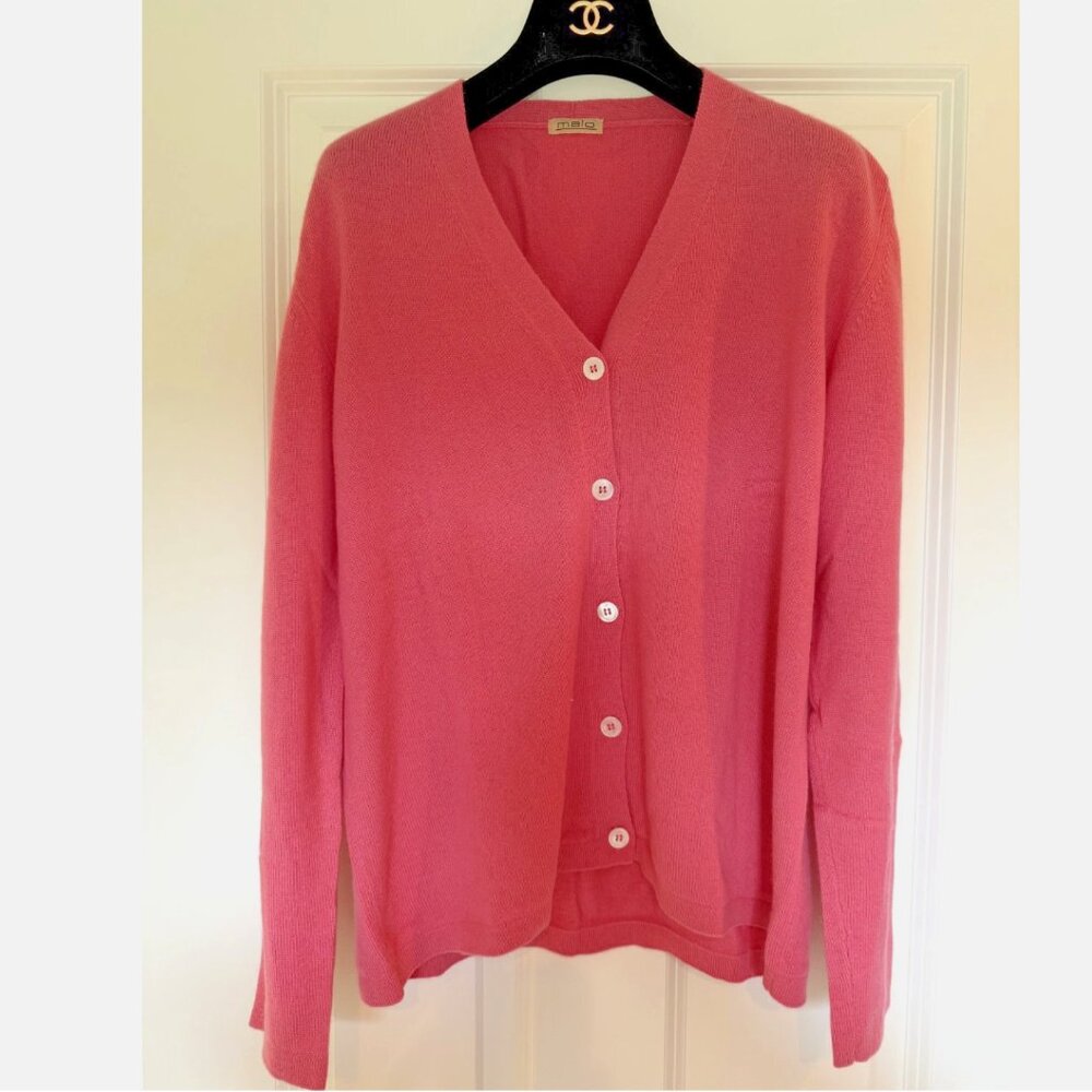 Malo Luxury Cashmere Cardigan Pink Size Medium-Large MSRP $890 Mint Condition